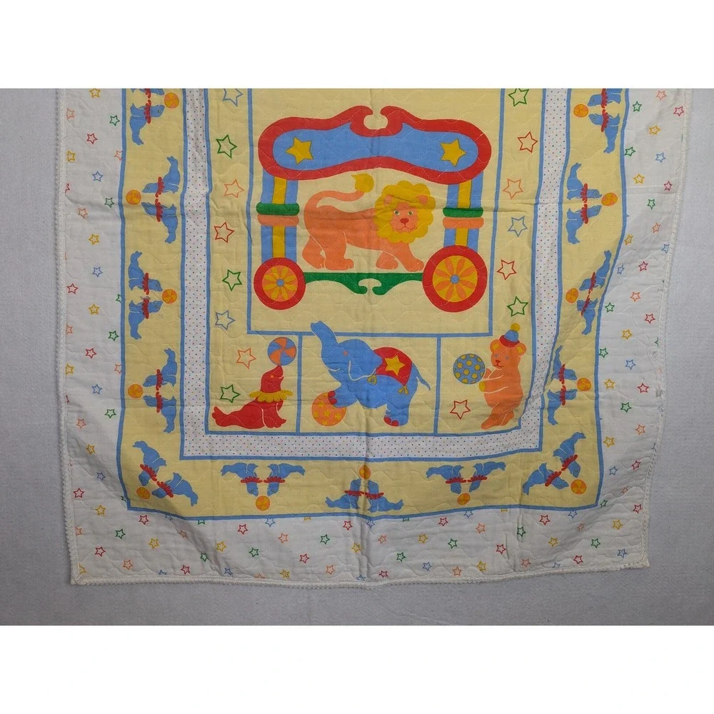 Baby Crib Quilted Blanket Circus Theme Quilt